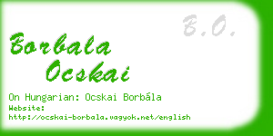borbala ocskai business card