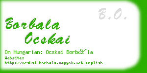 borbala ocskai business card